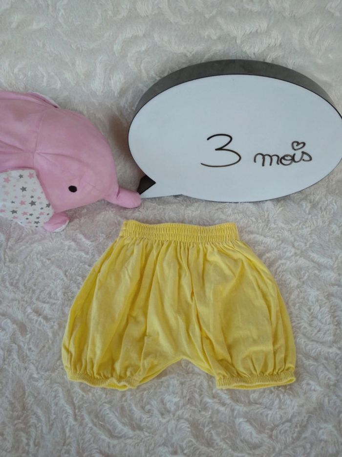 Short boomer sarouel Fille 3 mois 100% coton