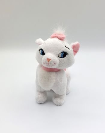Peluche doudou chat Marie Les Aristochats DISNEY NICOTOY rose blanc 18 cm noeud