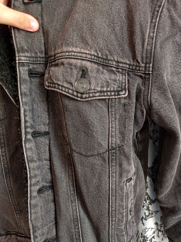 Veste noire en jean et doublure épaisse Homme taille S - photo numéro 8