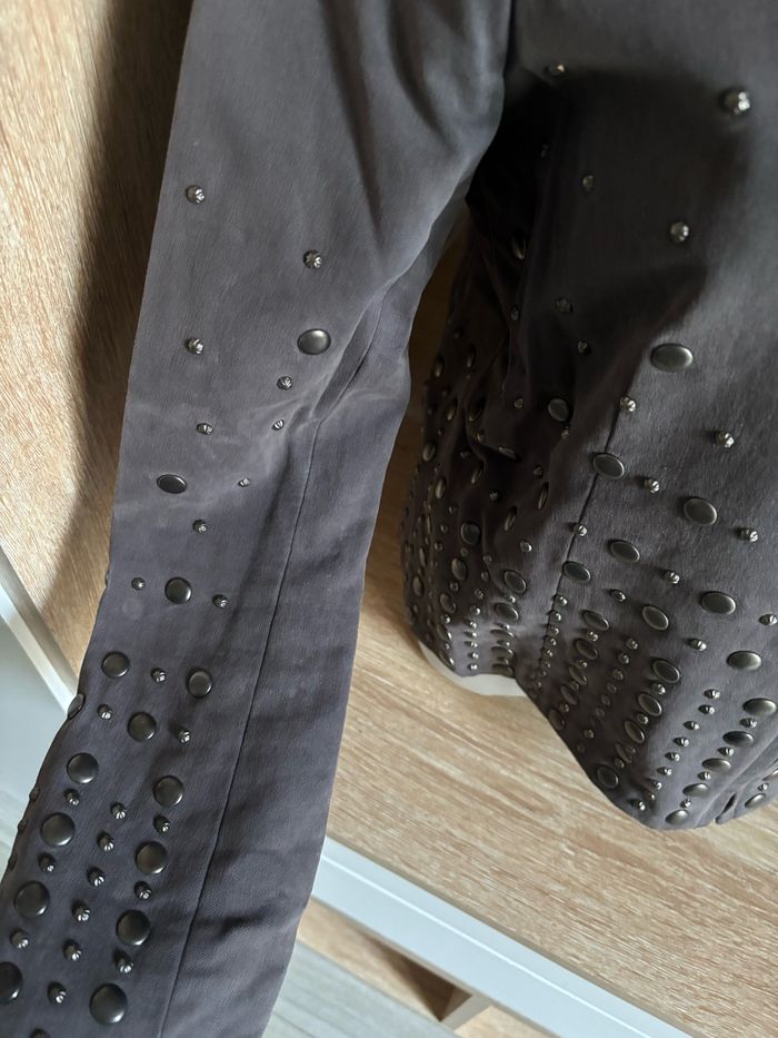 Veste grise bouton clouté en  relief comptoir des cotonniers taille S - photo numéro 3