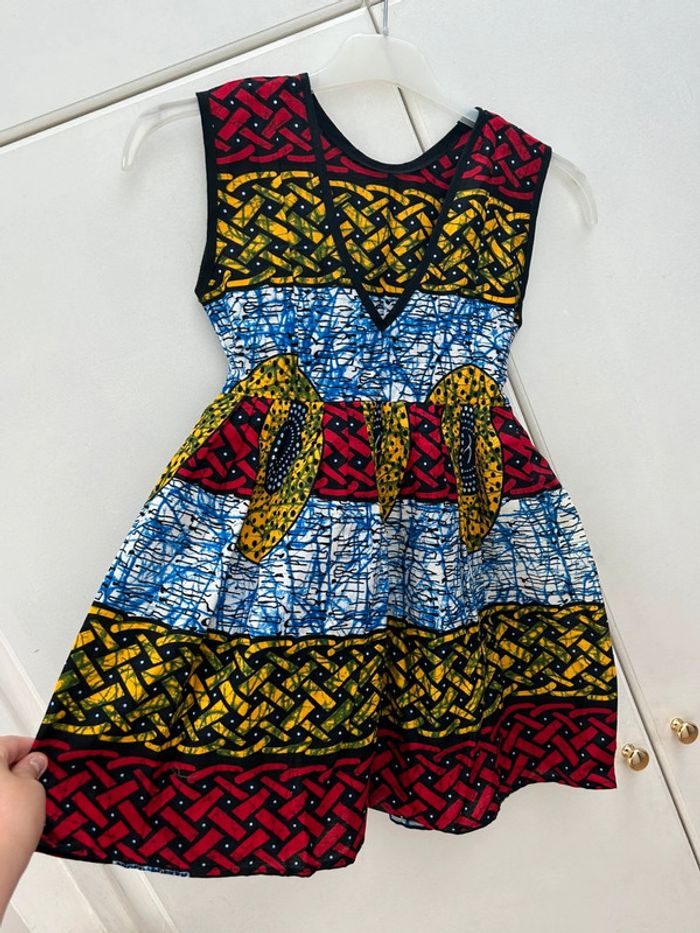 Robe vintage wax Keurgoumac – Création M. Damefall - fille taille 6 ans - photo numéro 2