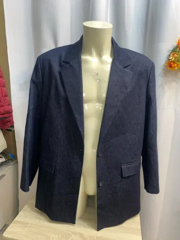 Veste blazer coton bleu indigo 7 For All Mankind taille L neuve - n17p
