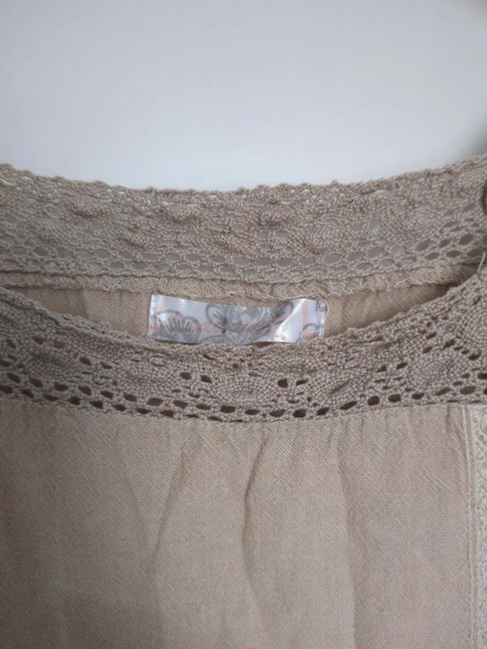 Robe beige marron stradivarius L boheme - photo numéro 2