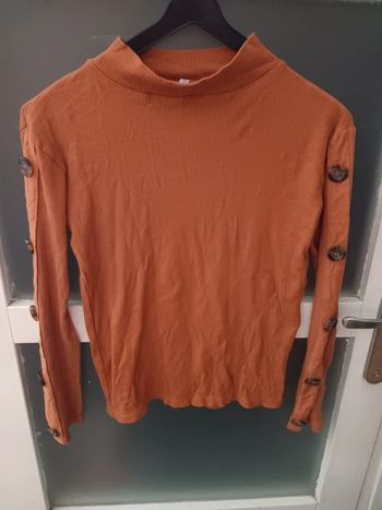 Haut col montant maron taille m