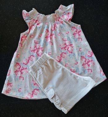 12 mois 🌞 Ensemble Neuf – Short & blouse fleurie – Coton 1 an Bébé fille Printemps été 