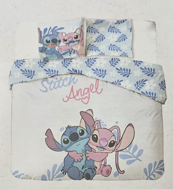 Parure de lit double Stitch - 1 housse de couette + 2 taies d'oreiller - 100% coton
