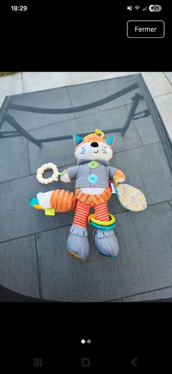 Peluche hochet renard 