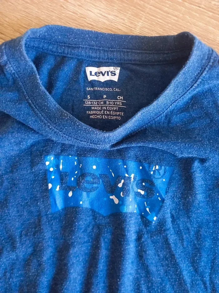 Tee-shirt bleu Levi's 8/10 ans - photo numéro 4