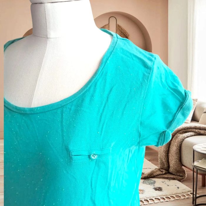 T-shirt turquoise mim M - photo numéro 2