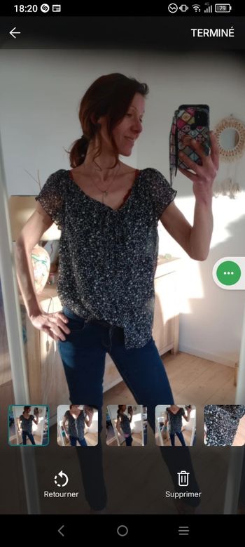 Haut fluide 44 à motifs cercles c75