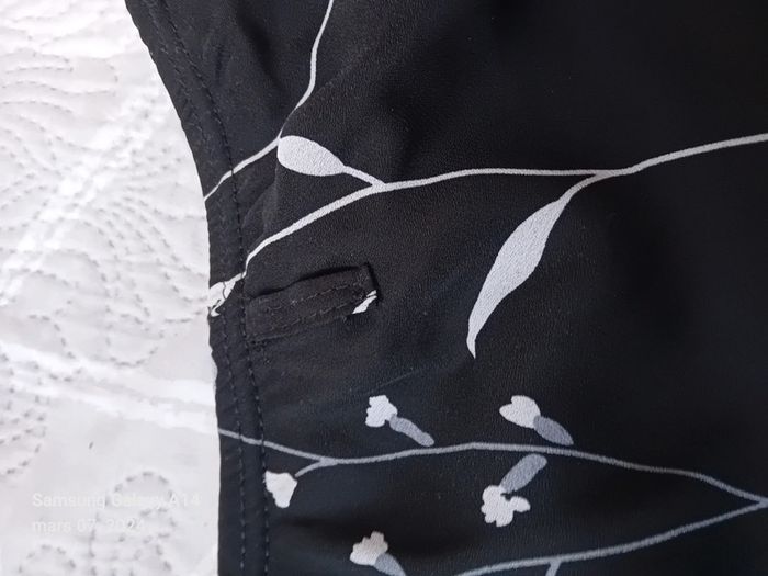 Jupe longue motif fleur noir femme taille unique - photo numéro 8