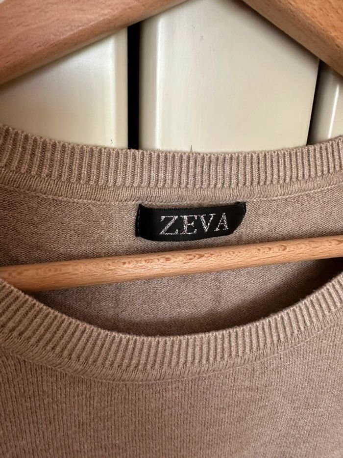 Pull beige à noeuds taille S - photo numéro 2