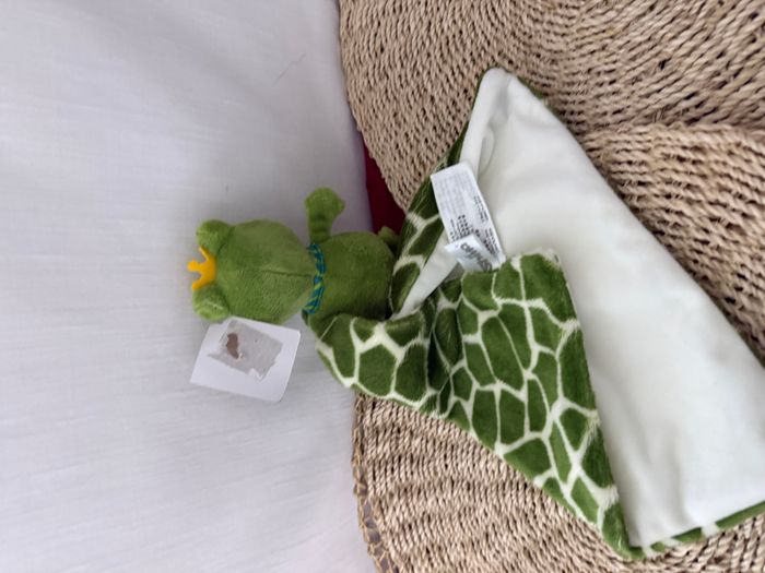 Doudou Grenouille mouchoir vert blanc SHIMA - photo numéro 3