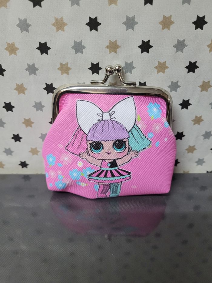 Porte monnaie rose pour enfant image poupée lol - photo numéro 2