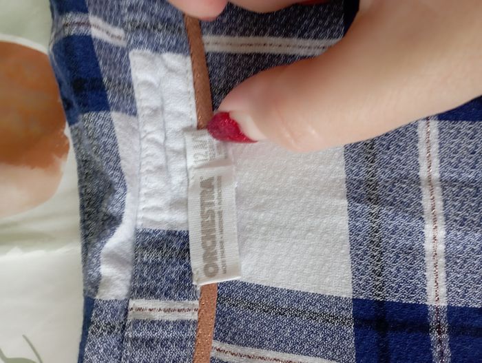 Chemisier manches longues à carreaux blanc/marine orchestra 12 ans 3€ - photo numéro 2