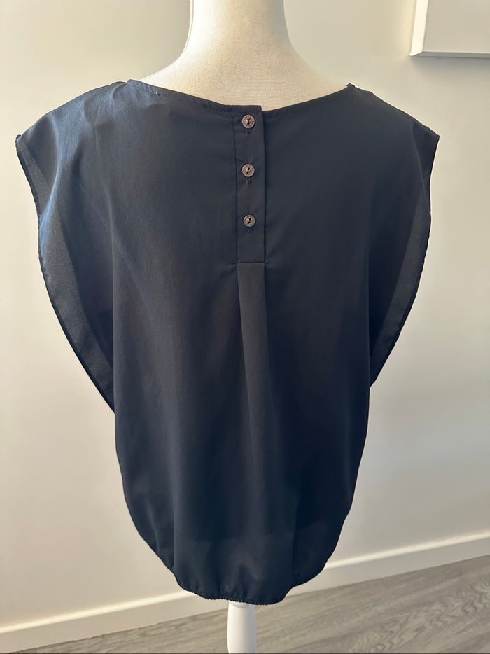 Blouse fluide noire orange et rouge Cache Cache T42 XL - photo numéro 4