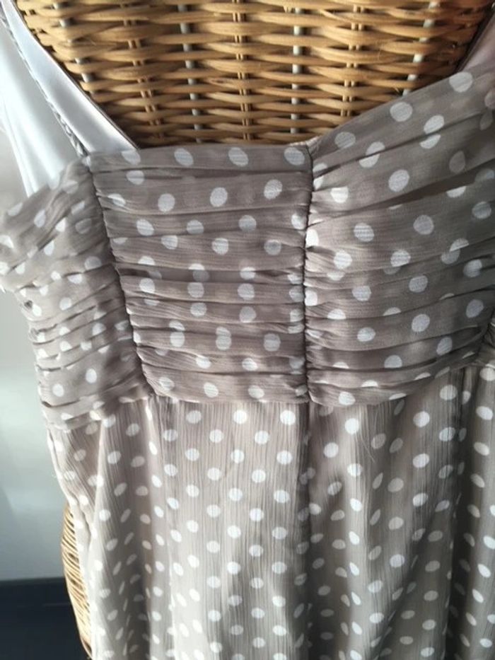 Robe Camaieu grise à pois blanc taille XS / S - photo numéro 7