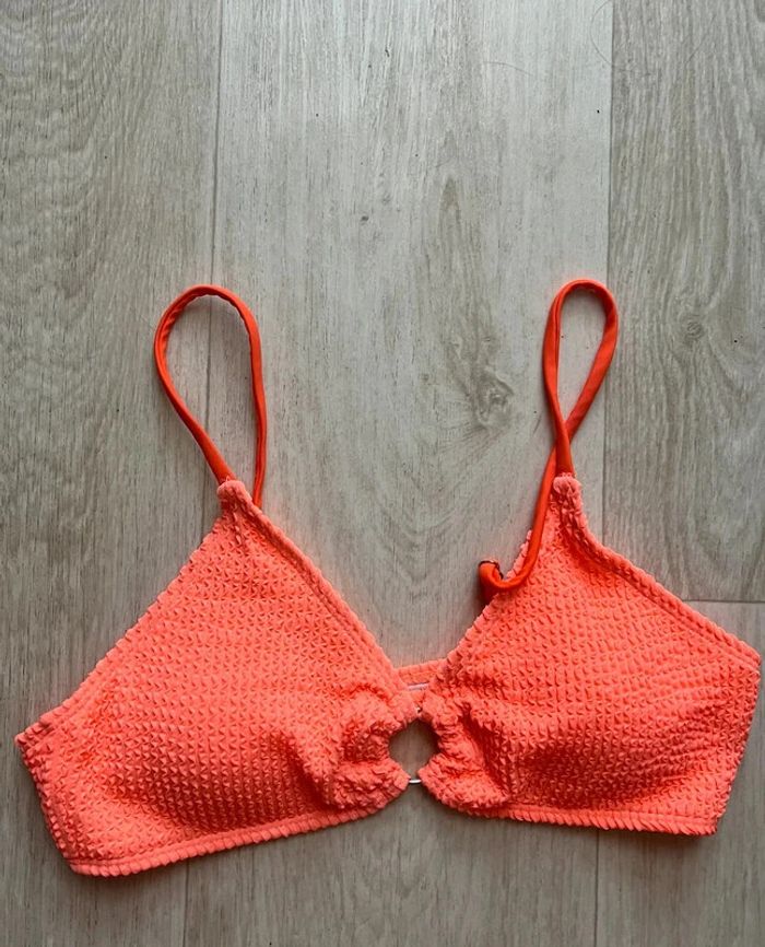 Maillot de bain texturé 2 pièces rose saumon Shein taille M - photo numéro 2
