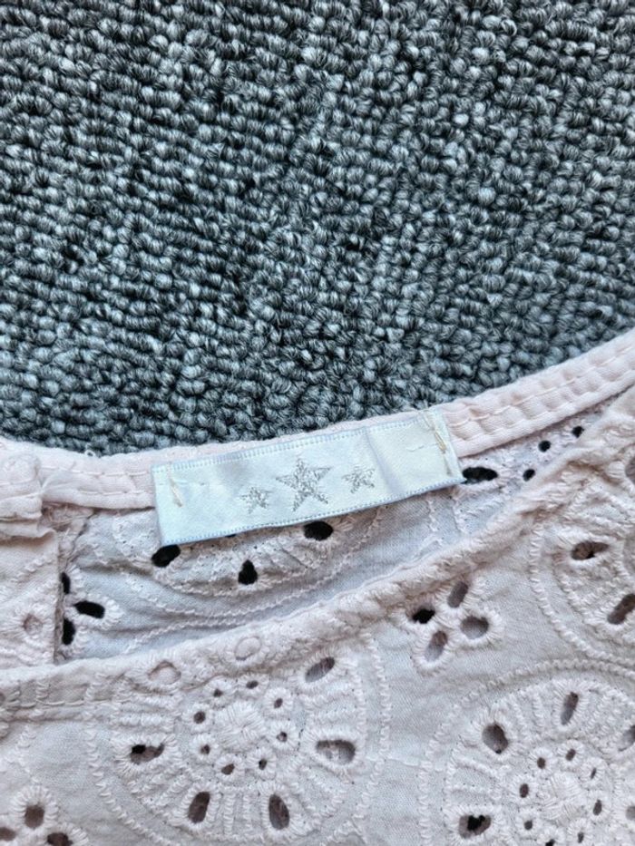 Top Broderie Anglaise - Rose - Bohème Chic - Taille Unique - Détails Volants - Made in Italy - photo numéro 8