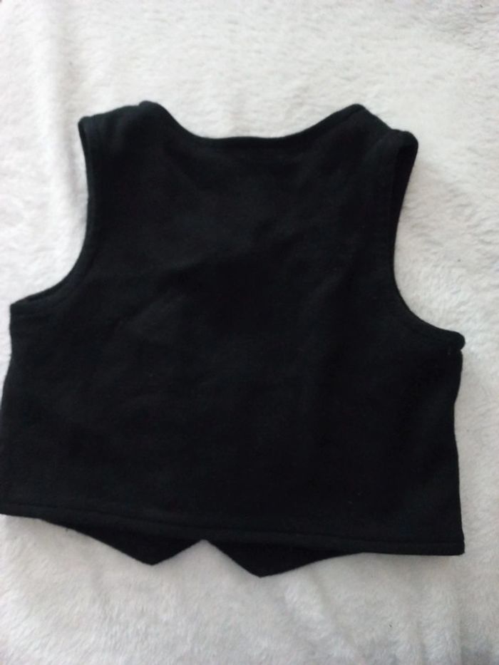 Plastron noir à boutons 12mois - photo numéro 3