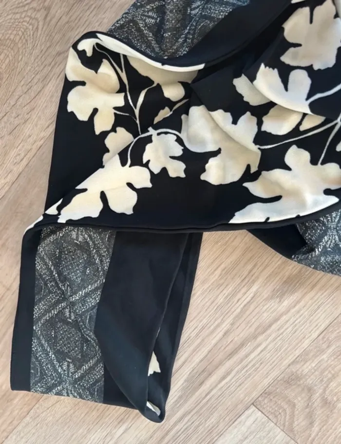 Multi pantalon fluide pour l’été noir, imprimé blanc femme, taille 1/36 - photo numéro 8