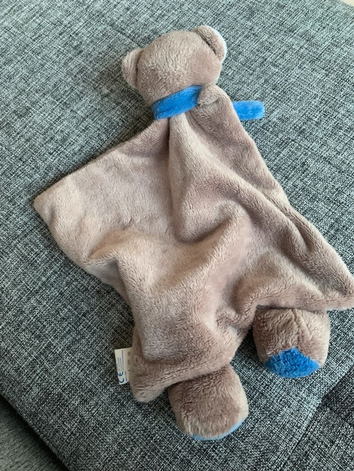 Doudou ourson marron et bleu / Nin-Nin - photo numéro 5