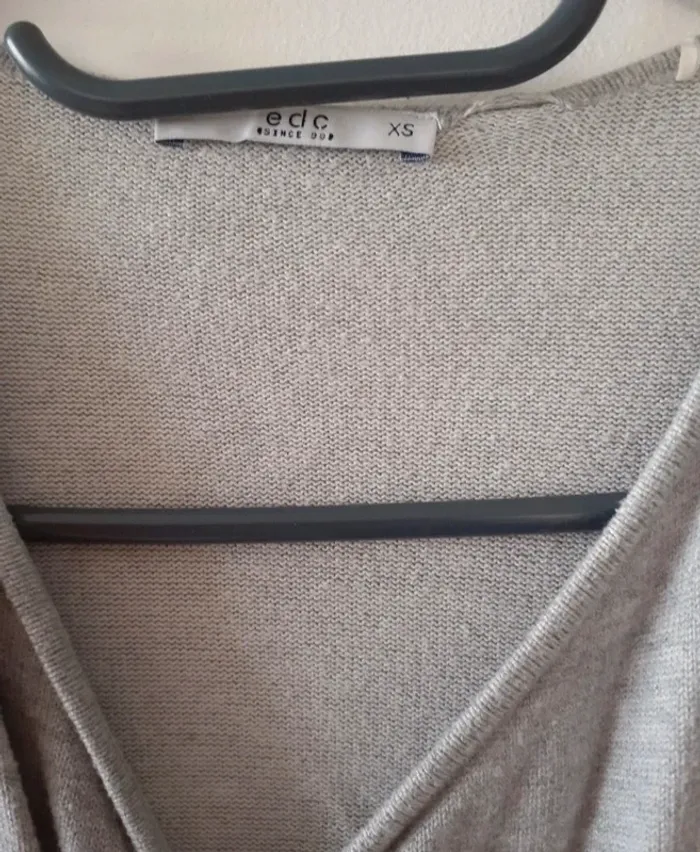 Cardigan/gilet gris à larges pans EDC taille XS 34 - photo numéro 4