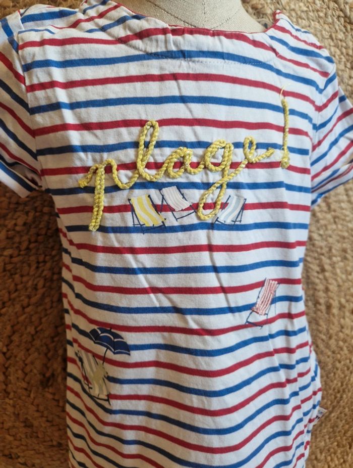Tee-shirt blanc à rayure plage fille sergent major 6 ans - photo numéro 2