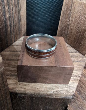Bague homme acier inoxydable & bois naturel en 20– Design moderne, élégante et durable
