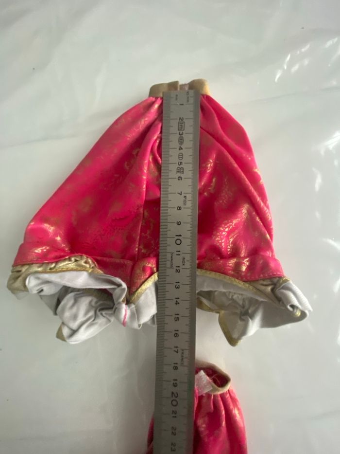 Lot Vêtements Poupée Barbie / Disney – Jupe & Surjupe Rose & Or - photo numéro 5