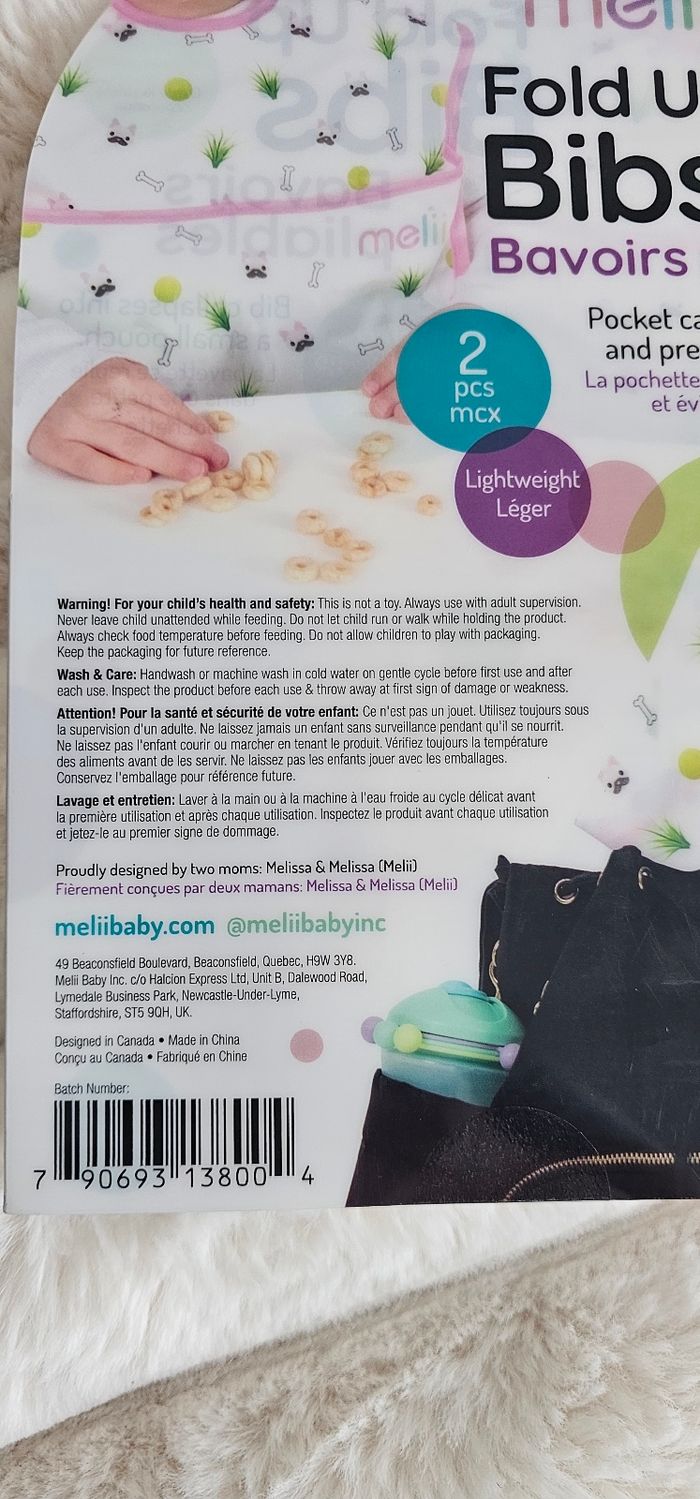 Lot de 2 bavoirs imperméable Melii Neufs - photo numéro 6