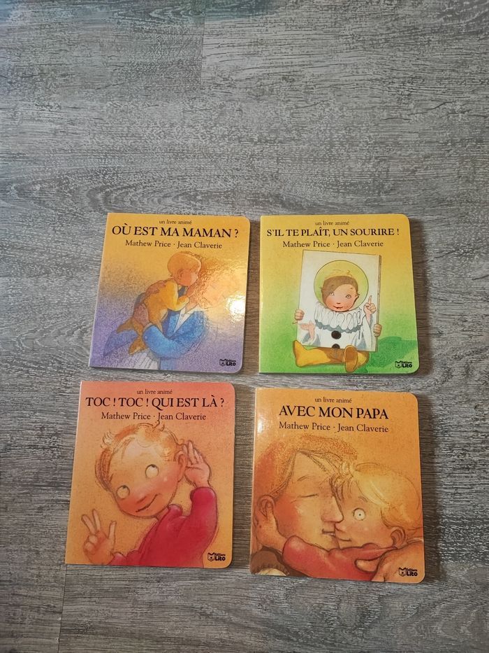 Lot de 4 livres cartonnés à rabat