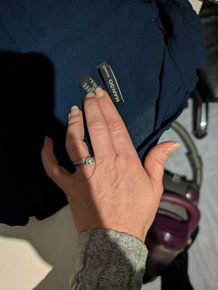 Chemisier Manches Longues Bleu Marine Mango Basics - photo numéro 8