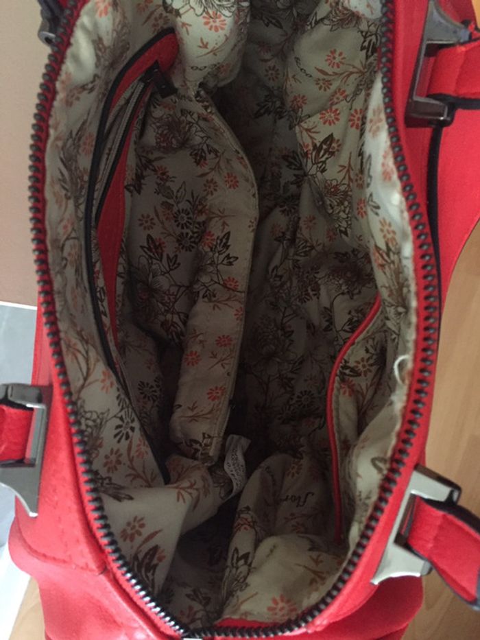 Sac à main rouge/corail - photo numéro 2