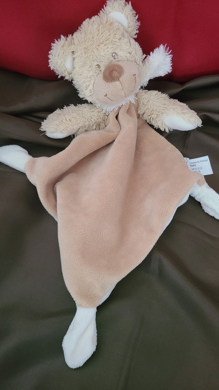 Tex Doudou plat ours écharpe beige marron - photo numéro 2
