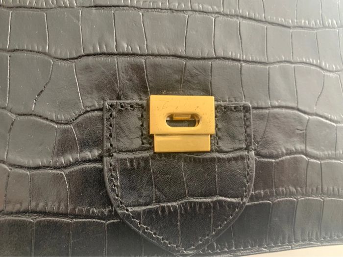 Sac bandoulière modèle Exo Ily en cuir Lancaster croco - photo numéro 4