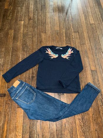 Sweat H&M et jeans Zara 10 ans