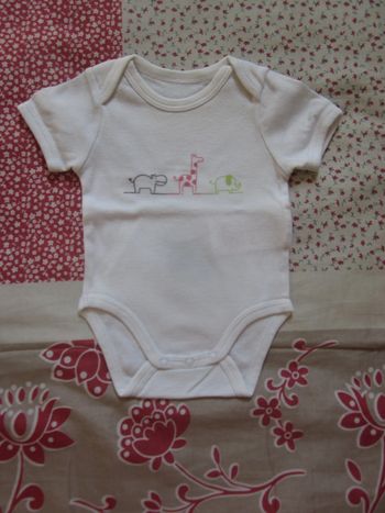 Body manches courtes blanc 1 mois