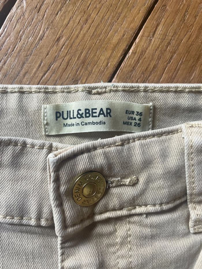Pantalon Beige pattes d’éléphant Taille S Pull & Bear - photo numéro 2