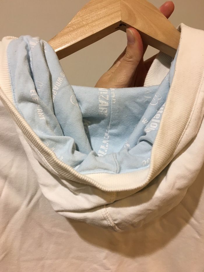 Gilet / Veste avec capuche et fermeture éclair blanc marque kitaddict taille S - photo numéro 2