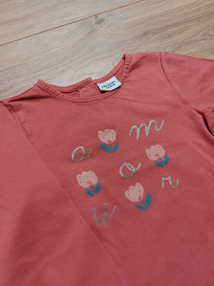 Lot de 2 t-shirts manches longues Amour 23 mois - photo numéro 3