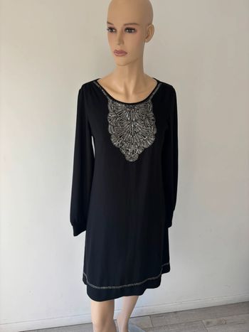 Robe manche longue noir lynn adler perlée