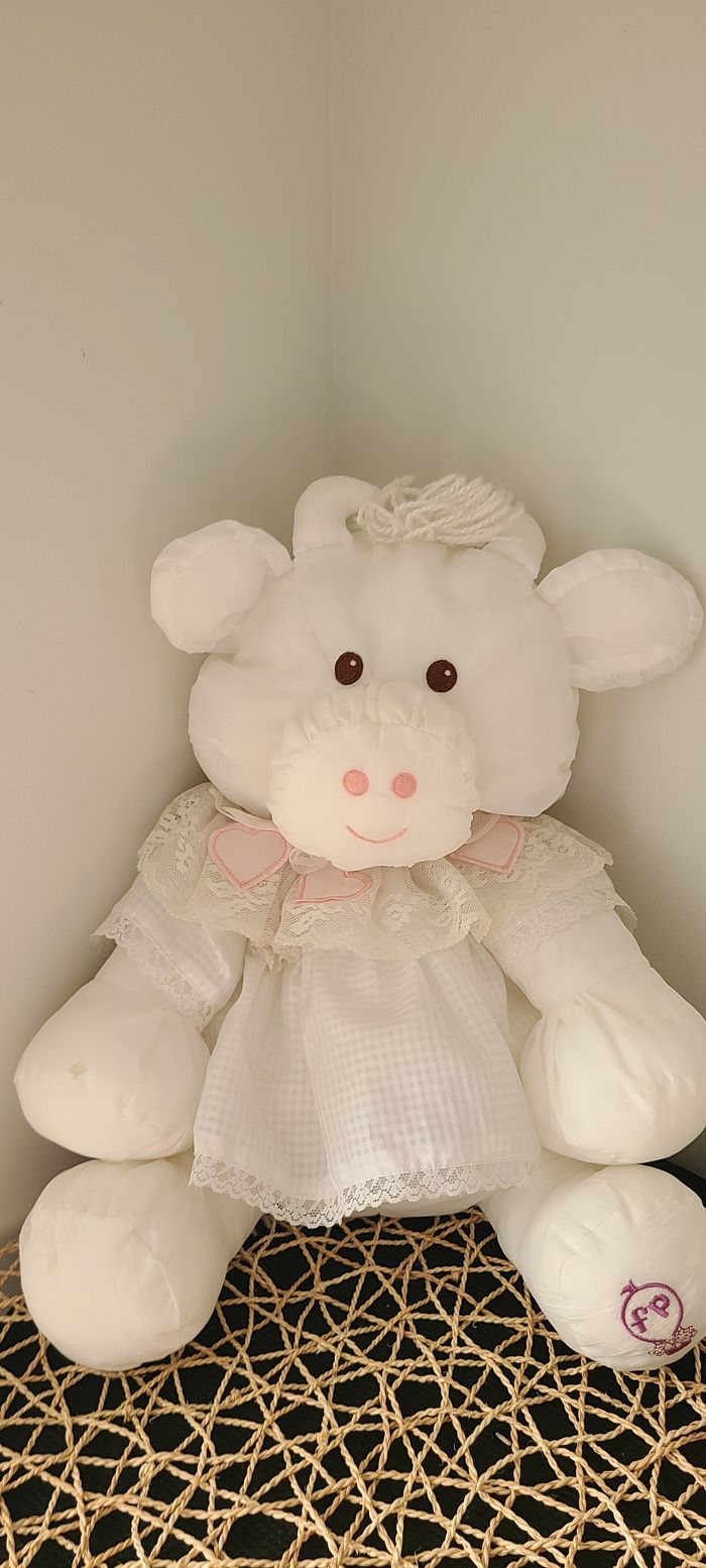 vintage années 80 Fisher Price 1986 Puffalump Peluche - Vache Blanche - photo numéro 6