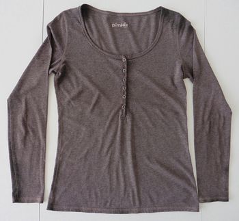 T-shirt marron manches longues. Pimkie. Taille S / 36 / 38
