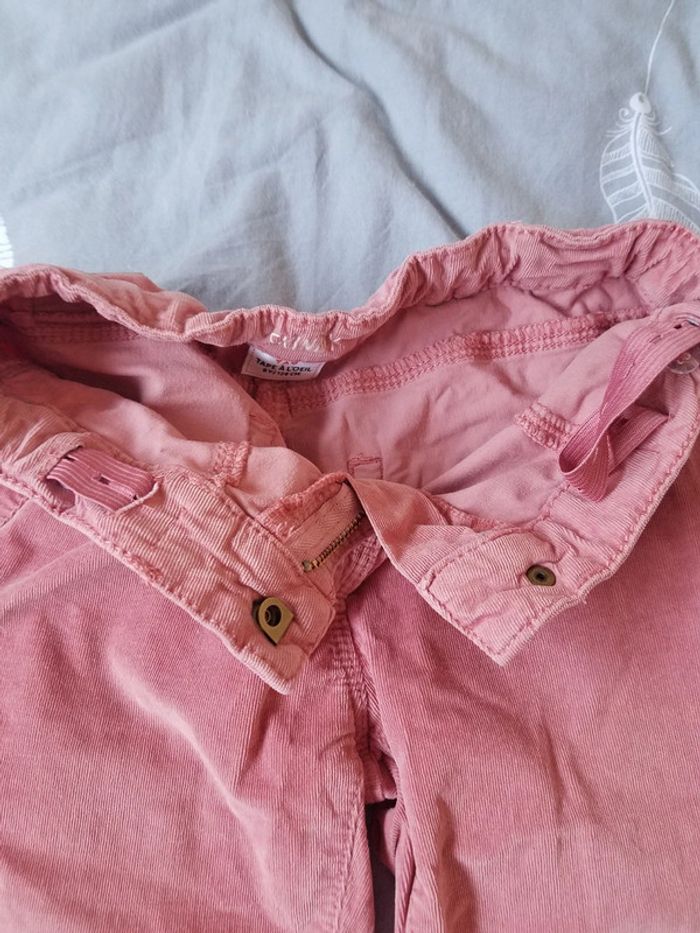 Pantalon skinny en velour rose TAO - photo numéro 3