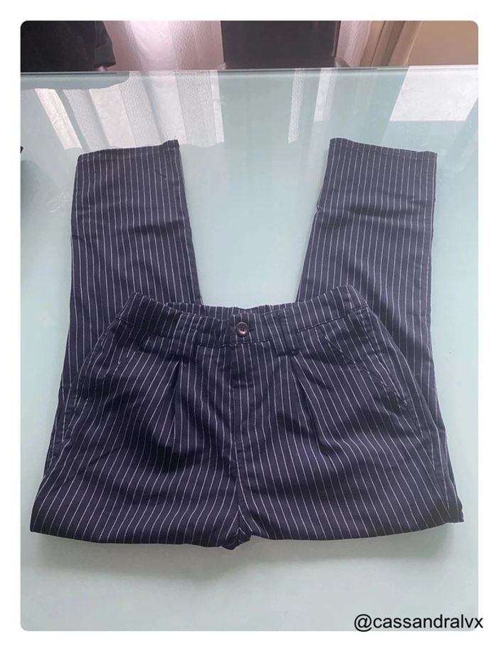 Pantalon bleu à rayures - Jennyfer - photo numéro 4