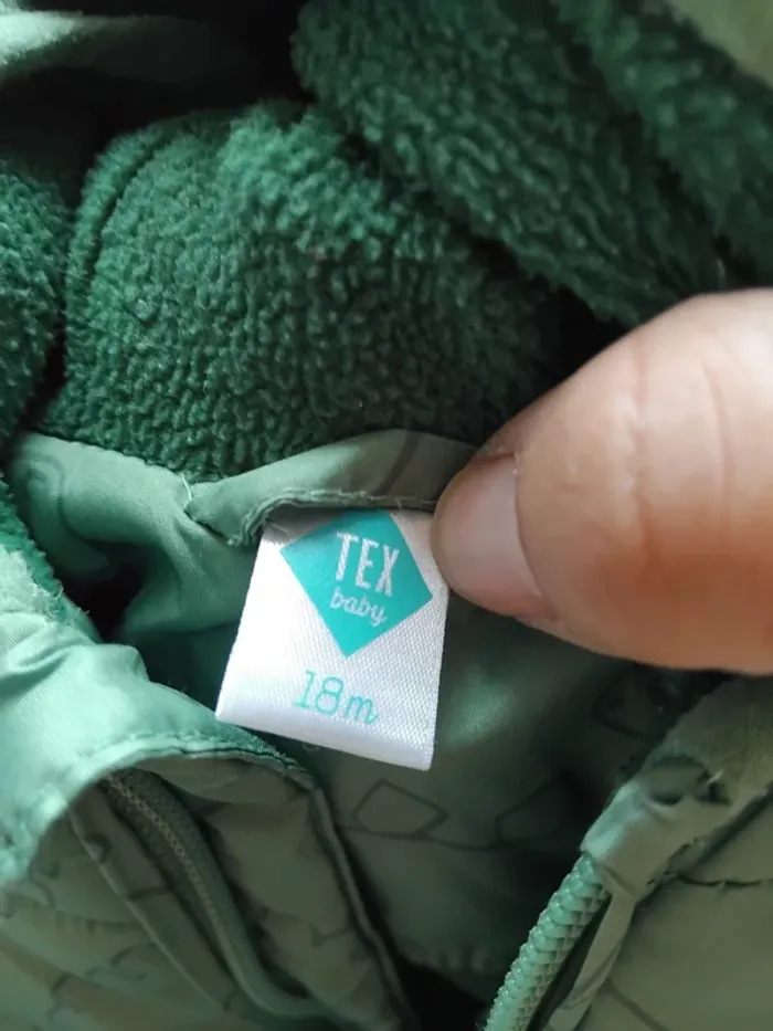 🕶 manteau garçon vert type doudoune 18 mois - photo numéro 3