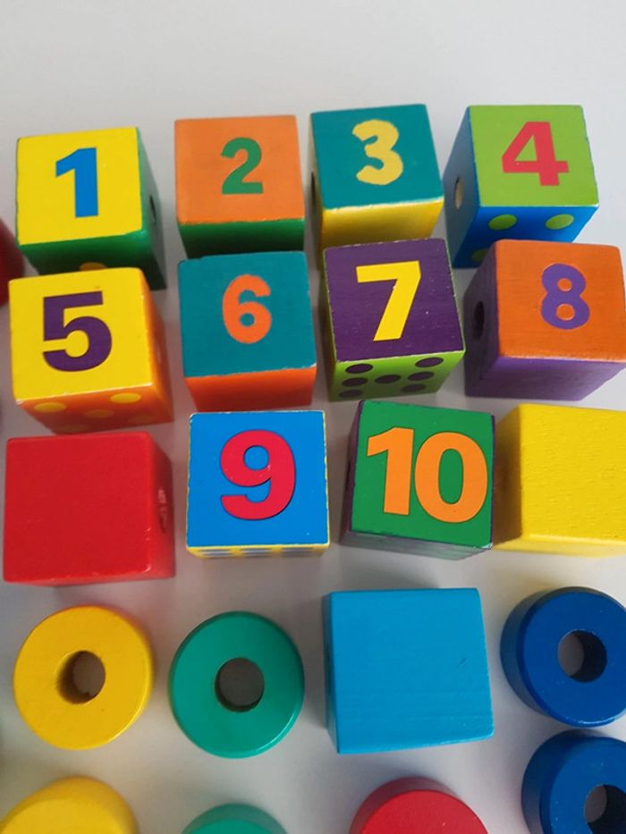 Panier chiffres et perles jumbo en bois - photo numéro 16