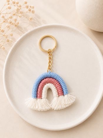 Porte clés arc en ciel bohème