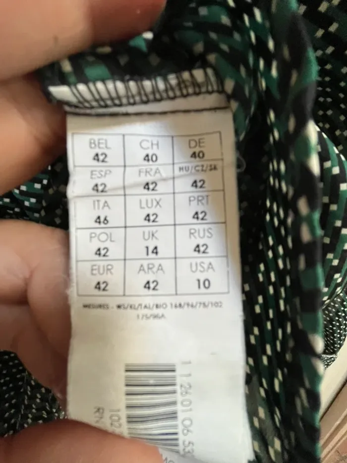 Joli chemisier/blouse / 42 / Promod /  Vert, noir, blanc, pailleté - photo numéro 3